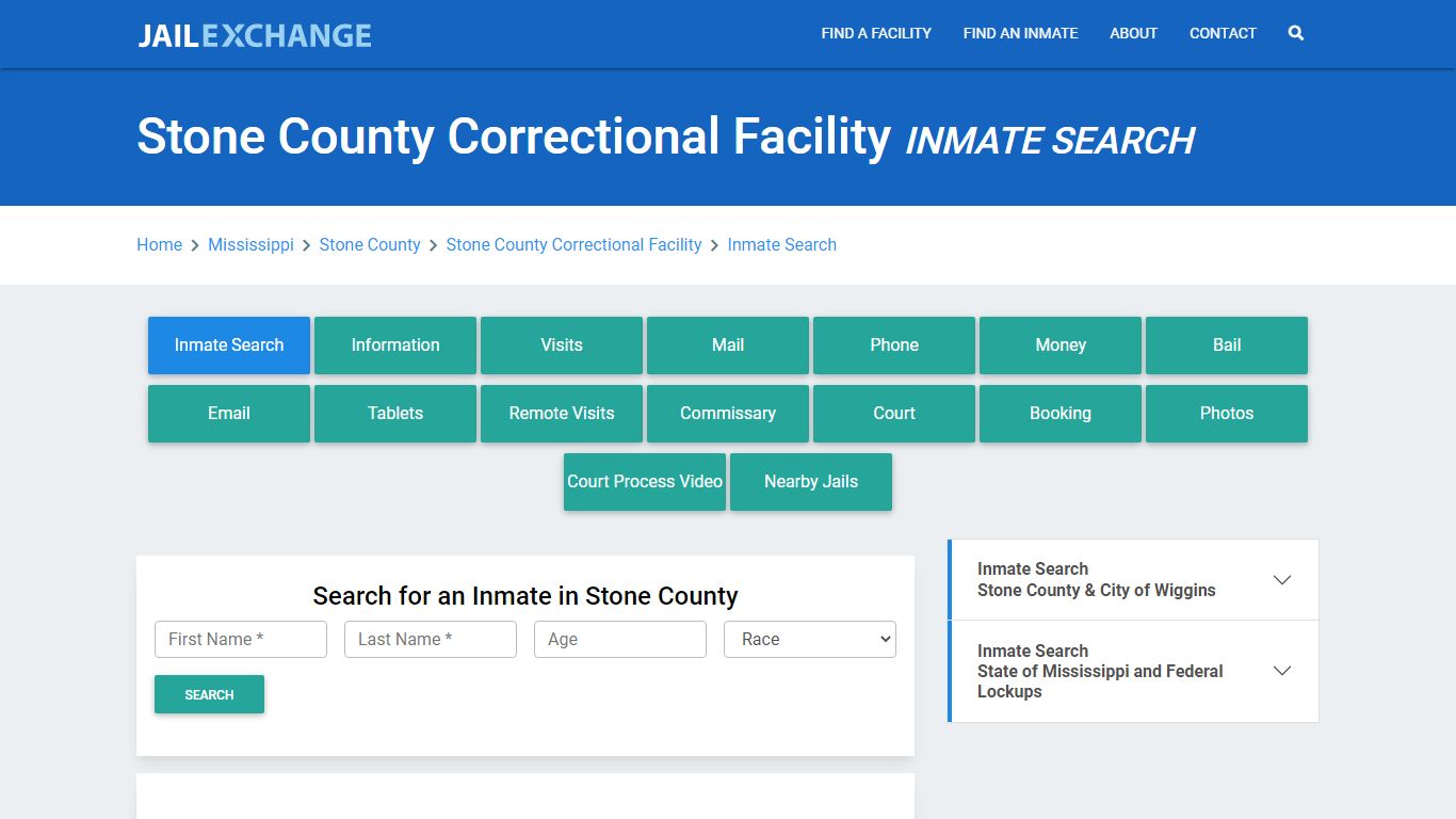 Stone County Correctional Facility Inmate Search - Jail Exchange