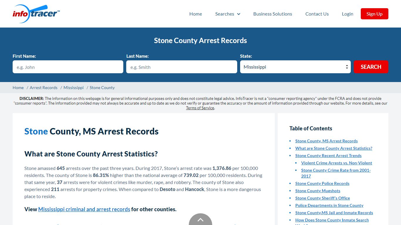 Stone County, MS Arrests, Mugshots & Jail Records - InfoTracer